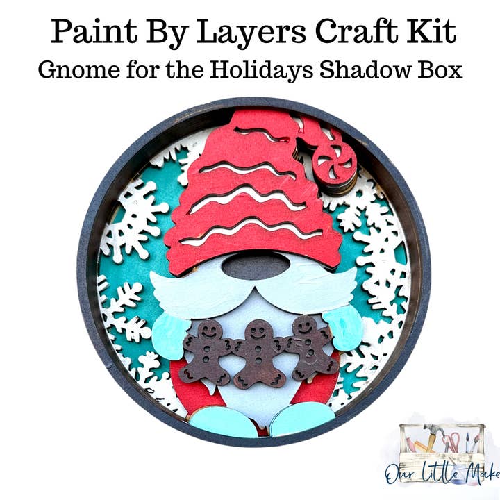Gnome for the Holidays Shadow Box Kit for wholesale by Our Little Makery