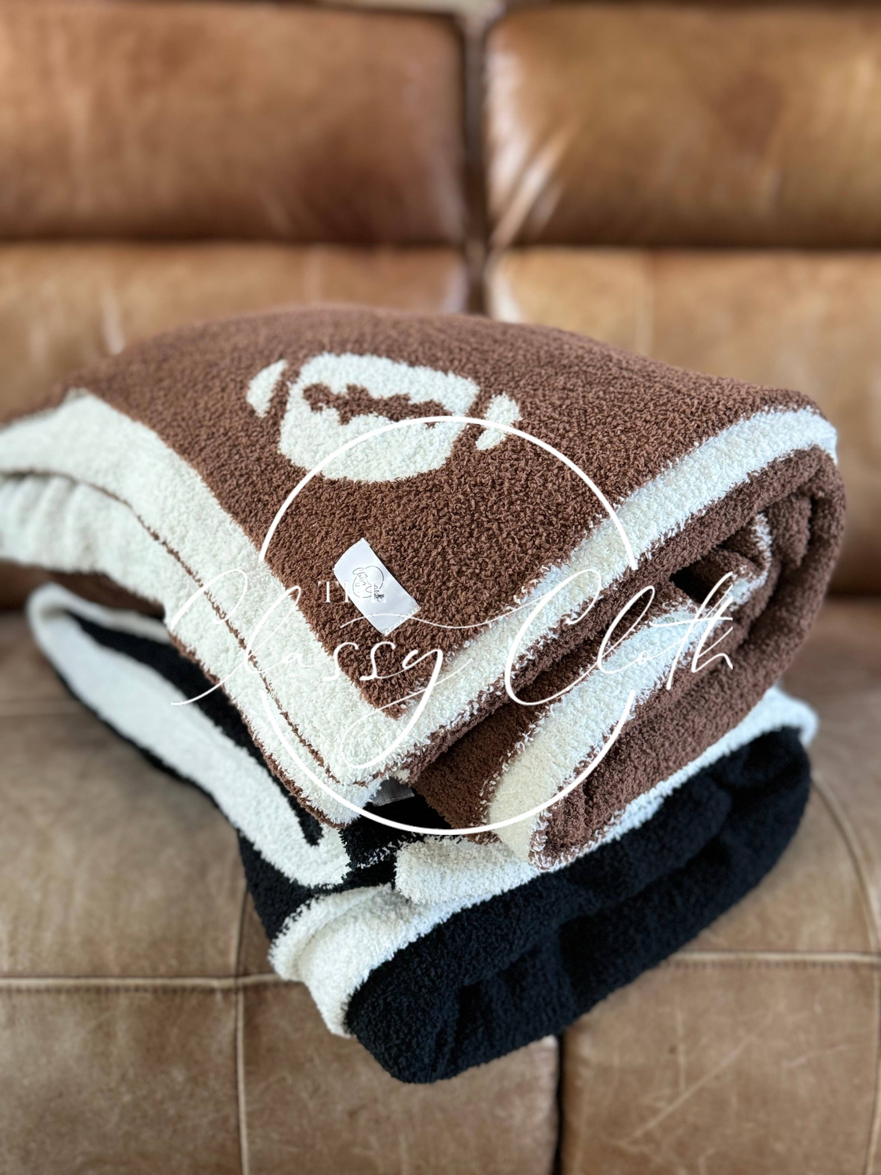 The Classy Cloth WS - Vente Plaids - Couverture de football de luxe - Marron foncé RTS4