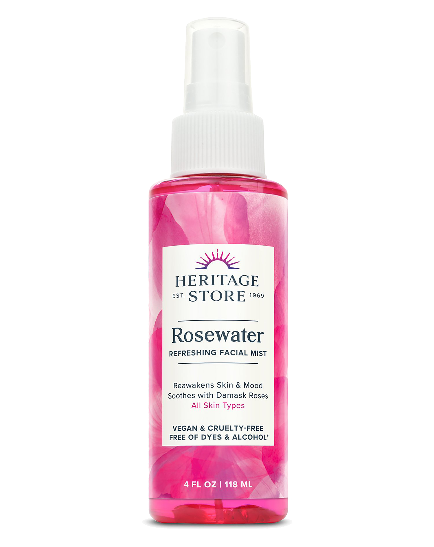 Heritage Store - Wholesale Face & Body Mist/Water - Rosewater 2oz/4oz/8oz12
