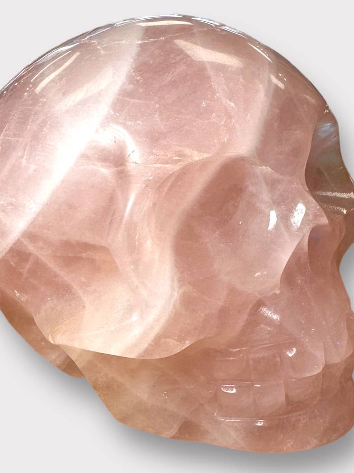 XXL Rose Quartz Skull LARGE for wholesale by Celestial Avenue