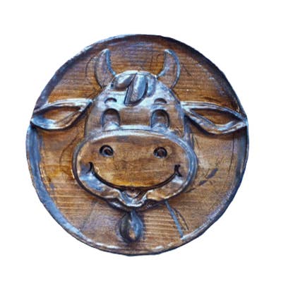Adorable Cow Folk Art Wood Wall Plaque Country Rustic Farm Farmhouse Wall Decor for wholesale by Skeeter's Row