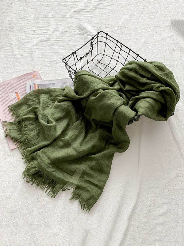 ShieldChic - Wholesale Scarf - Women's - Casual Simple Ramie Cotton 14 Colors Scarf14