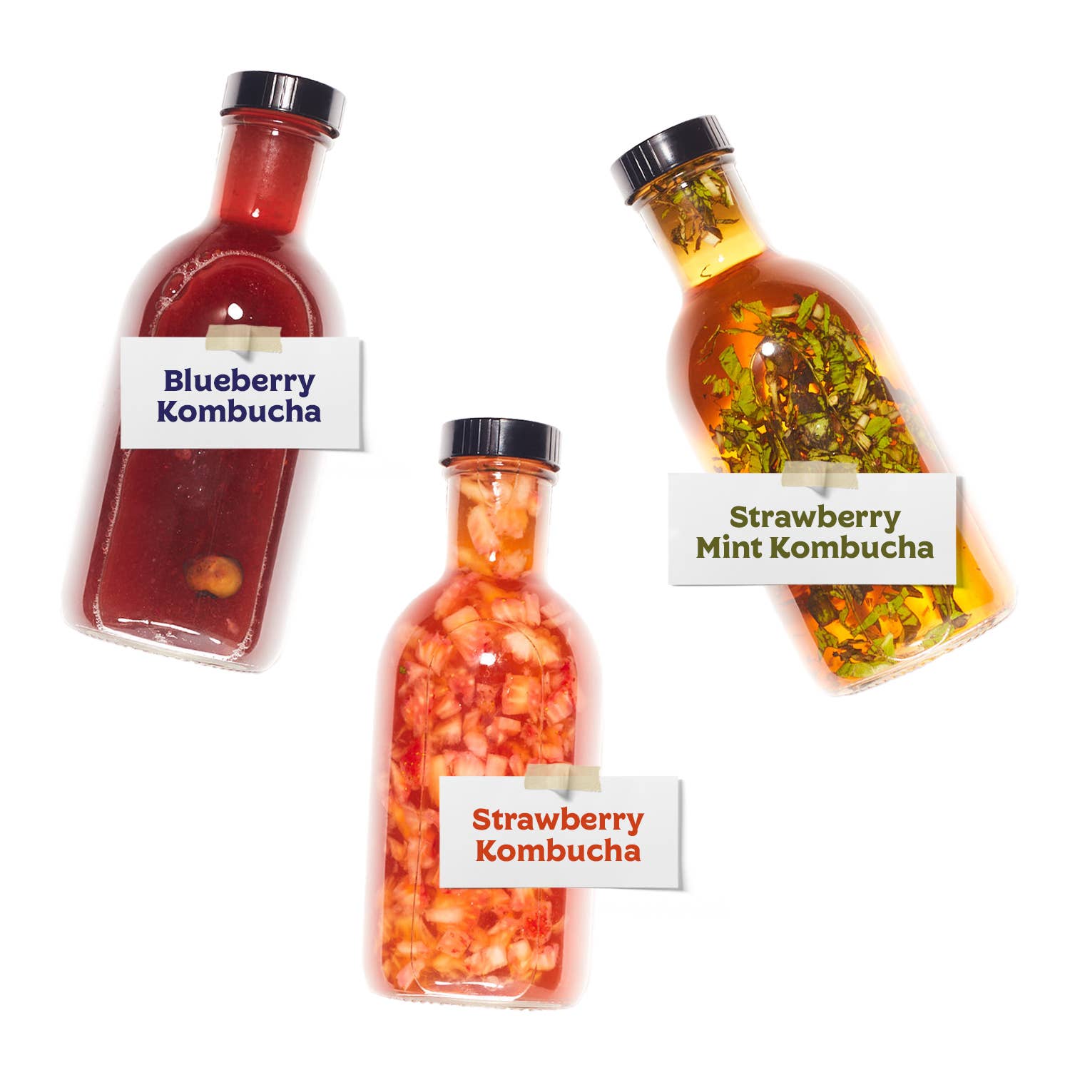 Fermentaholics - Wholesale Milk/Juice Bottle - Glass Stout Bottles, 16 fl oz with Lids - 8-pk6