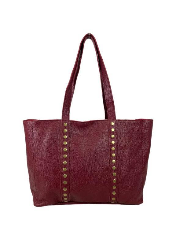 Chenson & Gorett – wholesale Väska med handtag – Dam – Stor italiensk läderväska med dekorativa nitar11