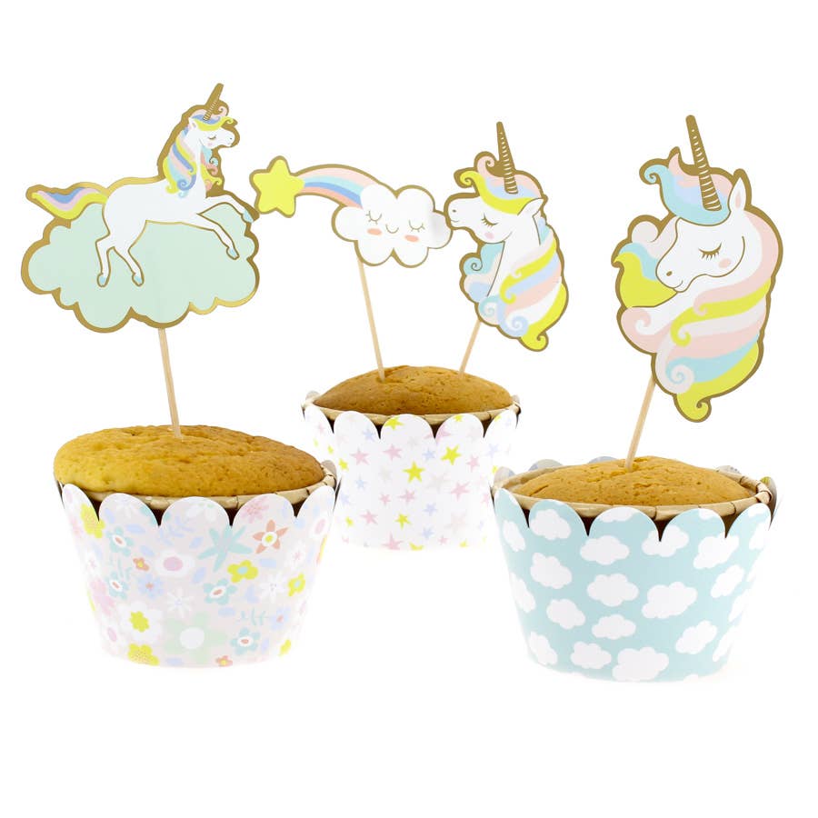 Annikids - Venta al por mayor Adorno para tartas/cupcakes - Kit de cupcakes de unicornio - reciclable1