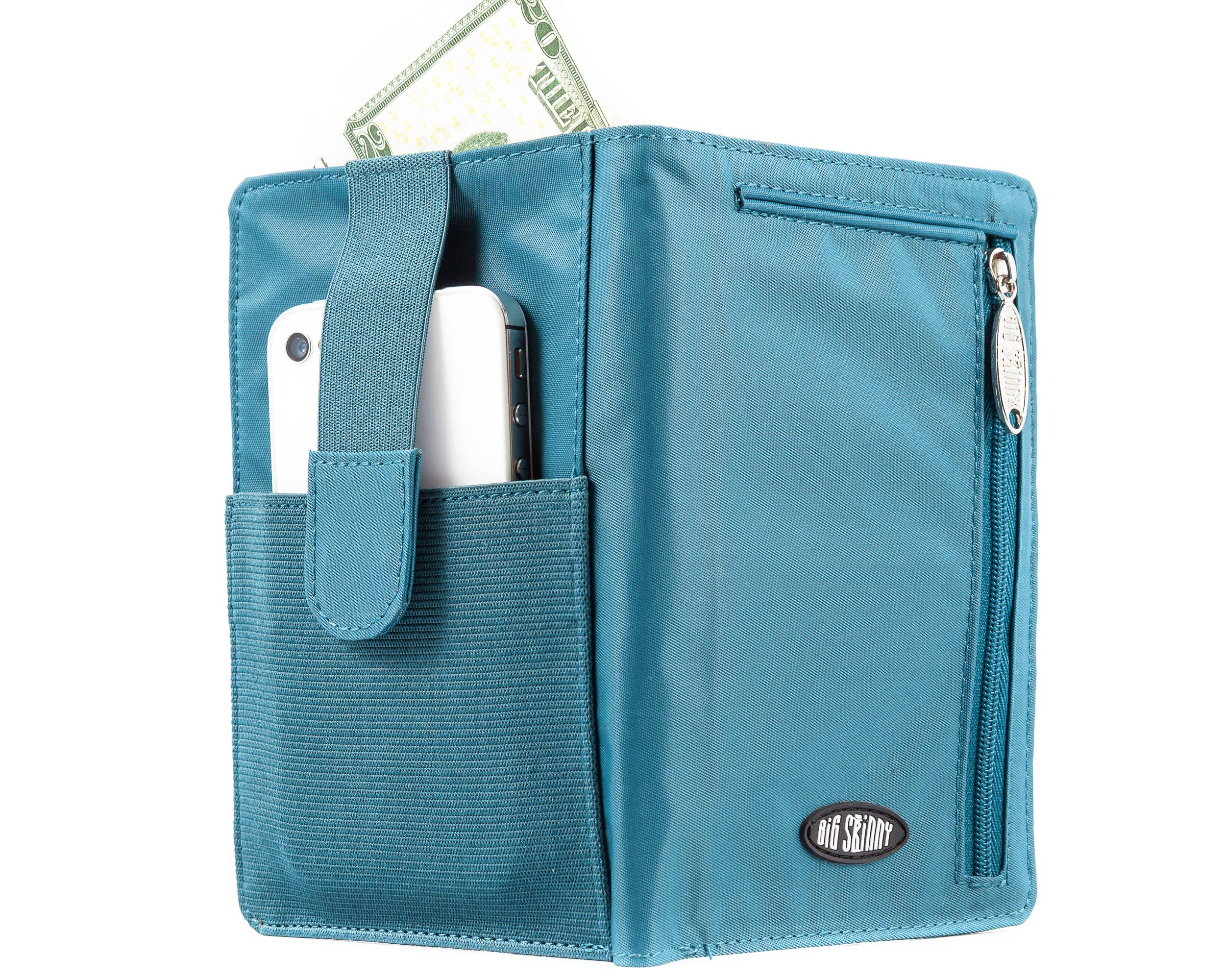 Big Skinny Wallets - Wholesale Wallet - Unisex - RFID Blocking Plus Sized MyPhone Bifold Wallet - Ocean Blue6