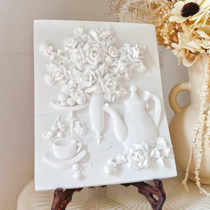 Rose Vintage High Tea Scented Artwork for wholesale by LMJ Candles