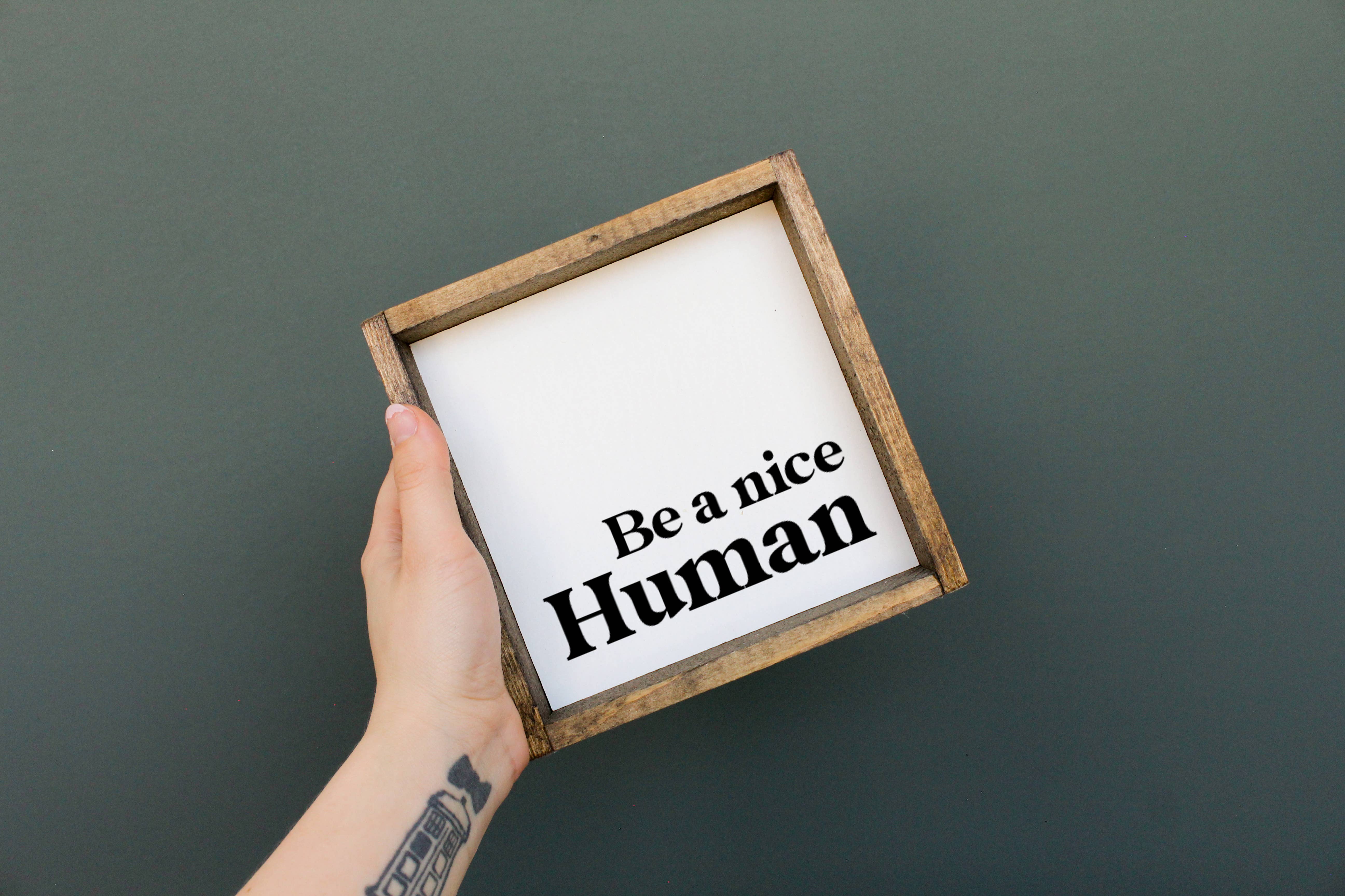 Williamraedesigns - Wholesale Art Print - Be A Nice Human Framed Print - Modern Positive Wall Art1