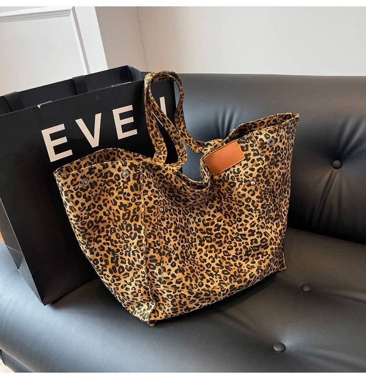 Dipped Shop - Wholesale Tote Bag - Women's - Leopard Print Large Capacity Tote Bag Shoulder Bag DPB162520