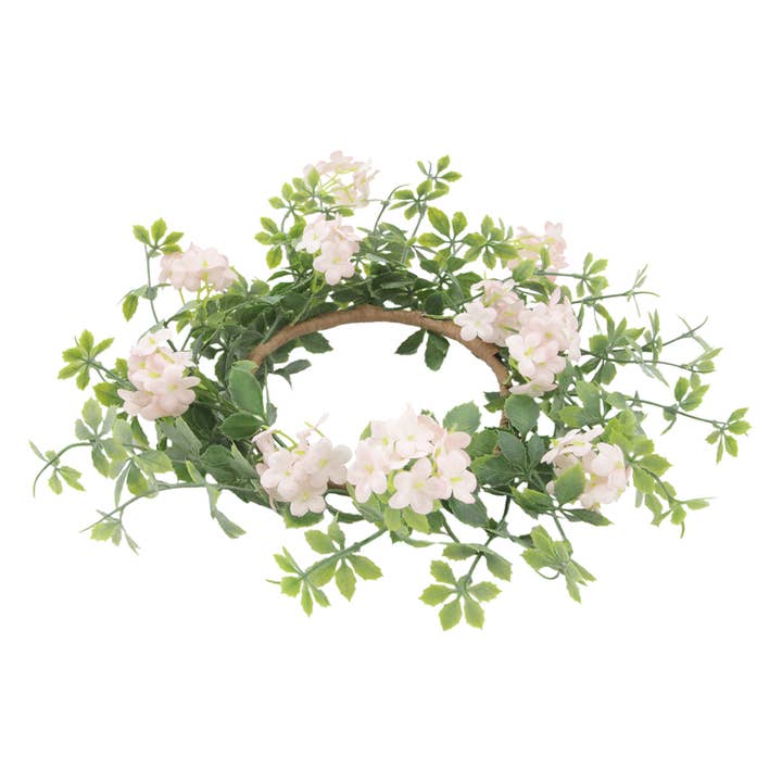 Flowers and Eucalyptus Candle Ring for wholesale by WT Collection