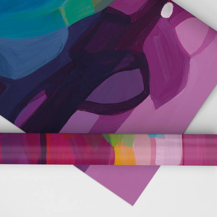 Susannah Bleasby Art - Venta al por mayor Sobre de papel de regalo - Papel de regalo artístico plano | Papel de regalo magenta2