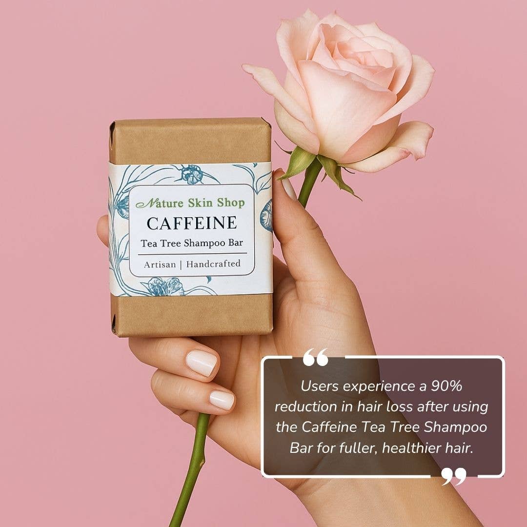 Nature Skin Shop LLC - Vente Disques de shampoing/shampoings solides - Shampoing Solide à la Caféine & Arbre à Thé - Pour la Santé du Cuir Chevelu & le Volume3