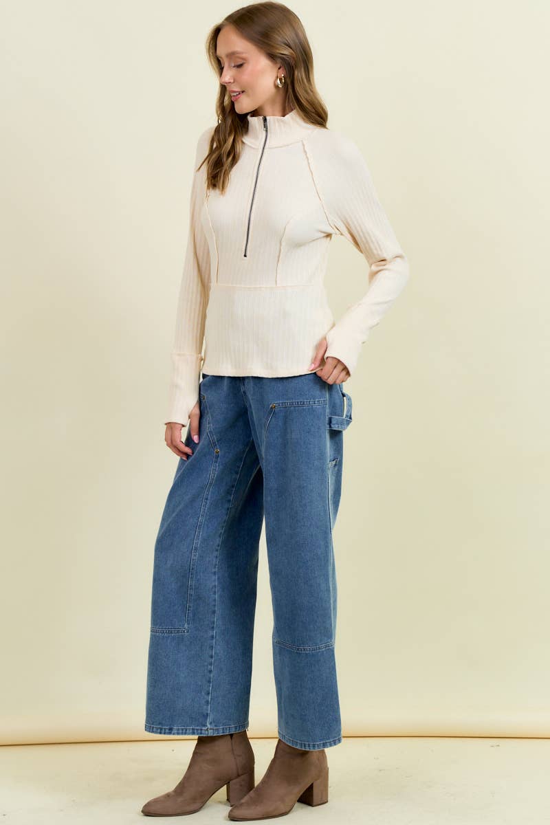Relaxed Straight Fit Denim Carpenter Pants - 8843P for wholesale on Faire4