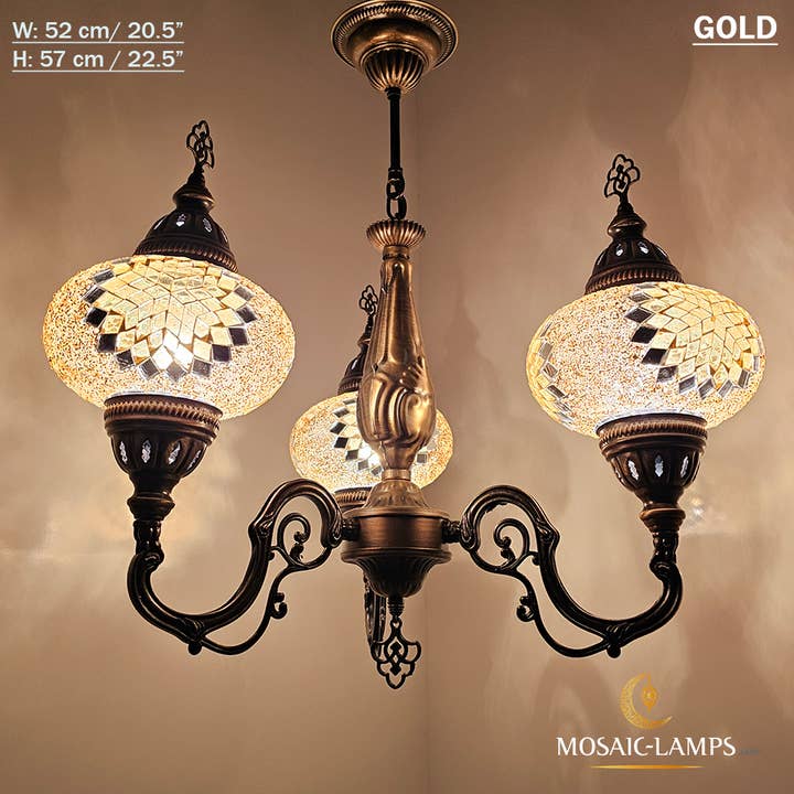 Mosaic Lamps – Candeeiro/lâmpada suspensa por atacado – Mosaico 3 Globo Feito à Mão Turco Marroquino Árabe Oriental Boh2