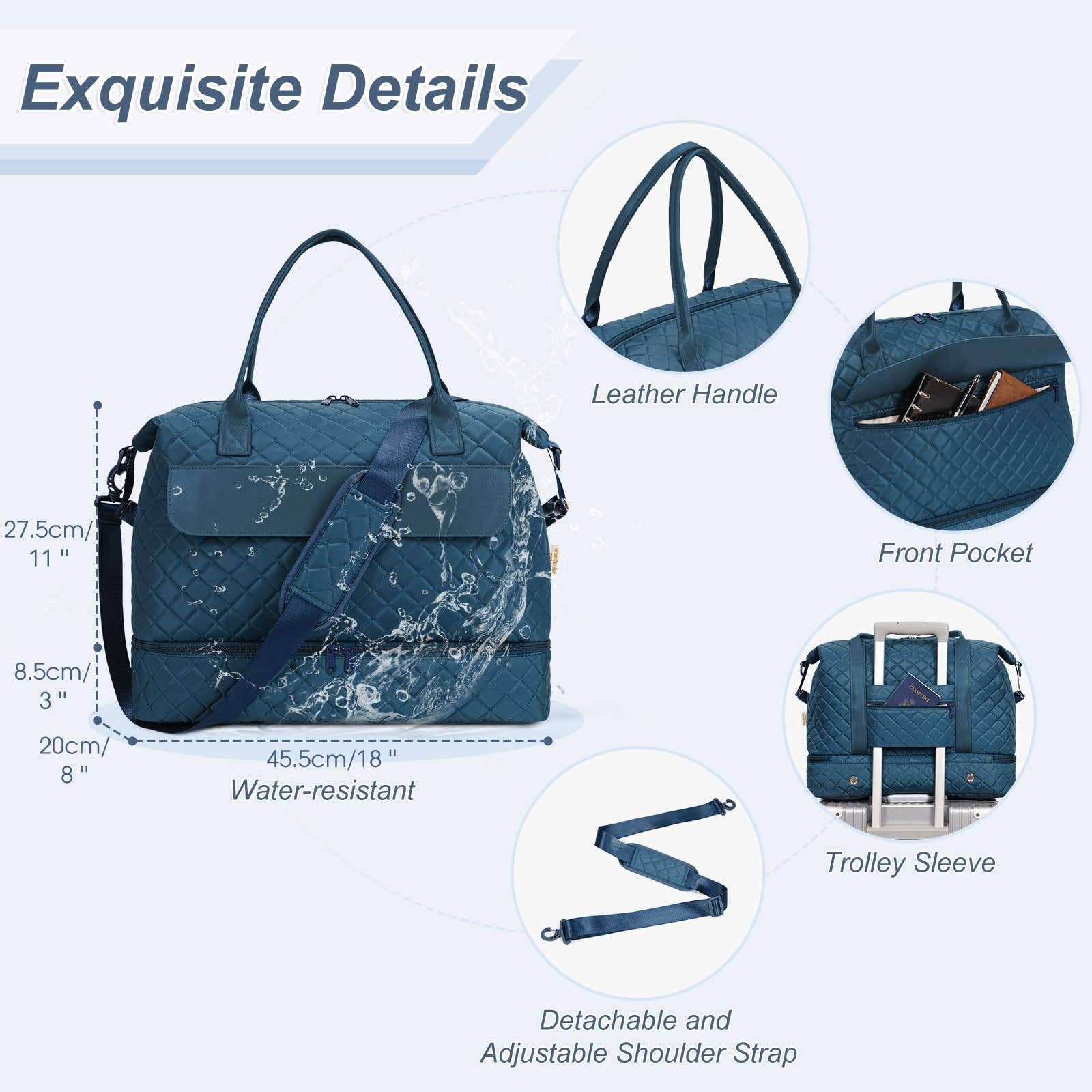 wandf – Engroshandel Stor rejse- og weekendtaske - Dame – Carry On Weekender-taske med skorum Rejsetaskesæt21