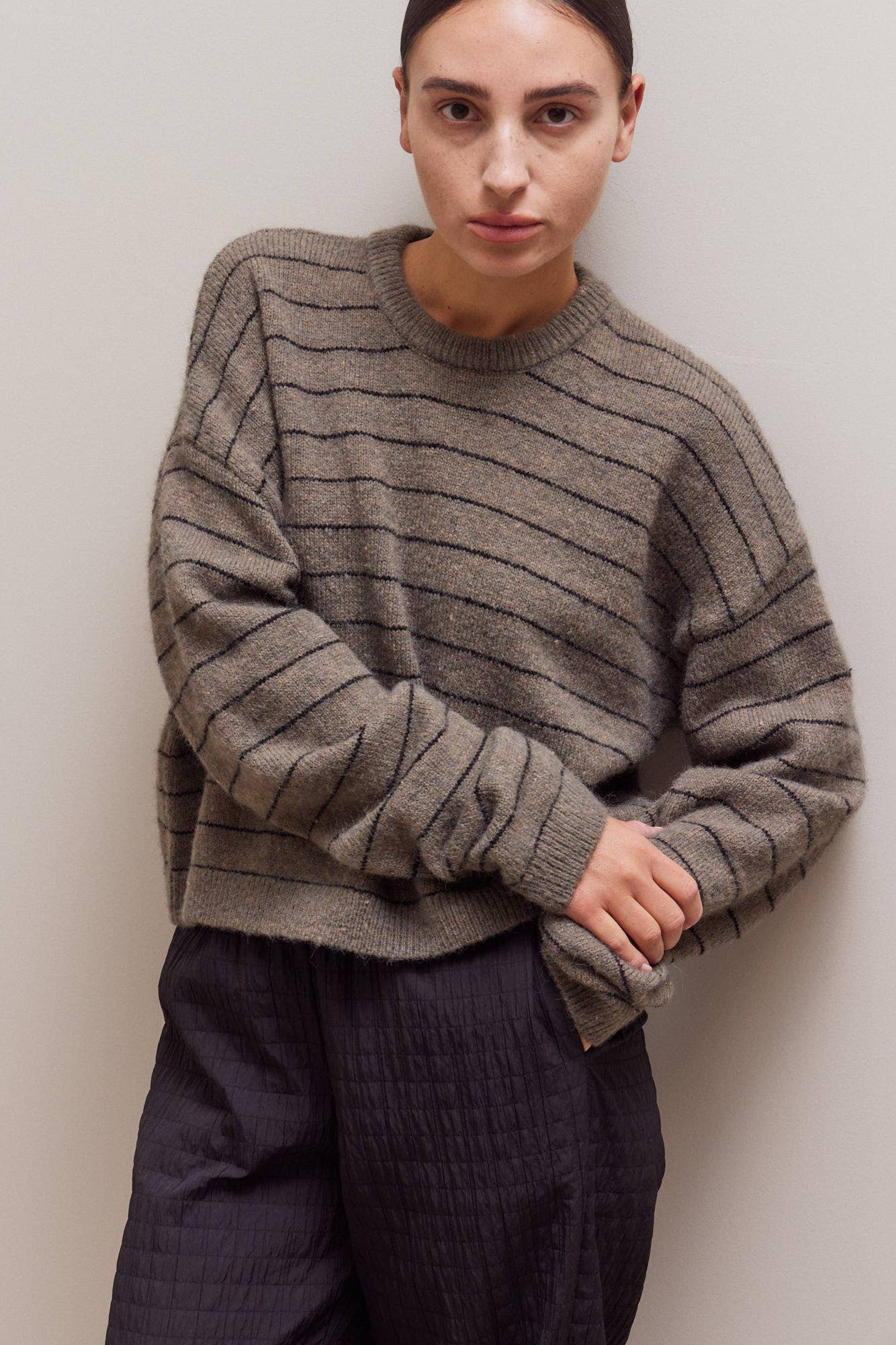 Grade & Gather - Venta al por mayor Jersey de punto - Mujer - 42047 - JERSEY DE RAYAS CON HOMBROS CAÍDOS5