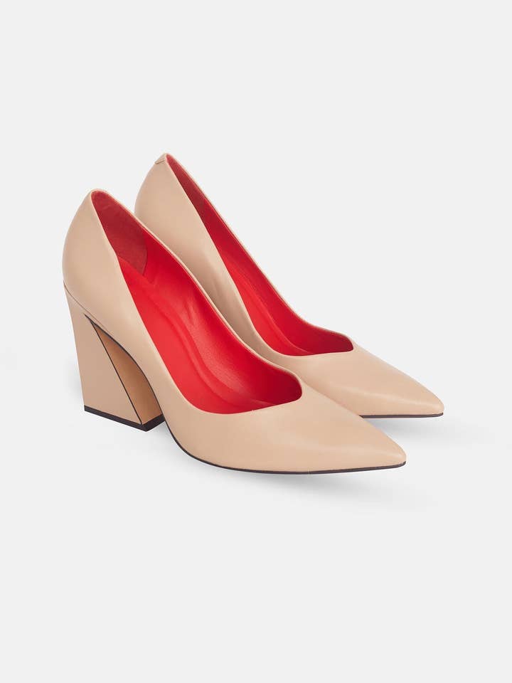 Mangará Atelier - Wholesale High Heels - Women's - Maraca Leather Pumps Maraca – Women’s 10 cm Geometric Block Heel Shoes6