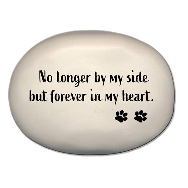 August Ceramics - Wholesale Pet Urn/Keepsake Box - Memorial Pet Rock "No longer by my side but forever in my he1