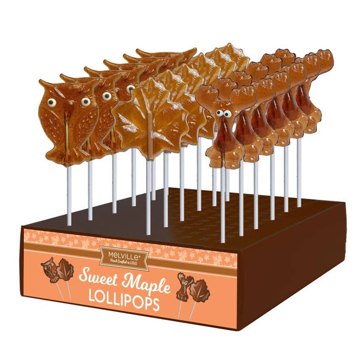 Maple Lollipops - Assorted for wholesale by Melville Candy Company