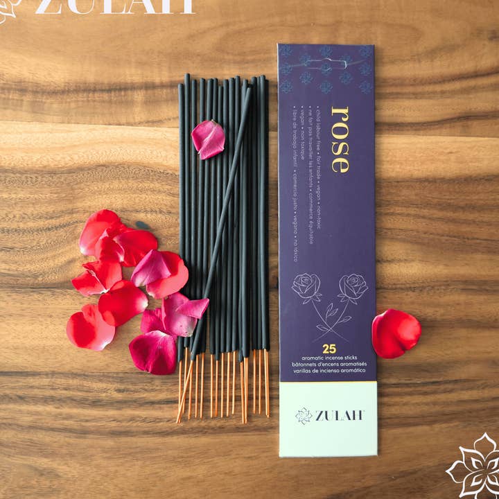 Rose Incense, 25 sticks per pack for wholesale by Zulah Canada