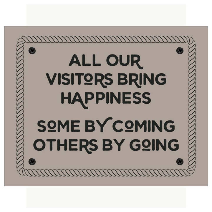 5'' x 7'' All Our Visitors Bring Happiness Greeting Card for wholesale by Fridgedoor