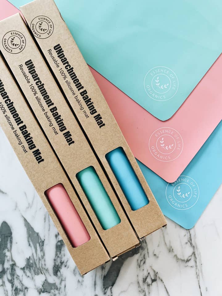 Tappetino da forno in silicone riutilizzabile non pergamena per la vendita all'ingrosso da parte di Essence of Life Organics