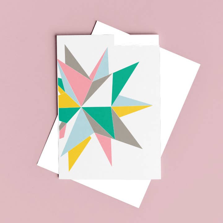 Pastel Star Greeting Card for wholesale by Lime Green Dolly