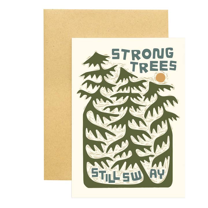 Strong Trees Card for wholesale by Woosah Outfitters