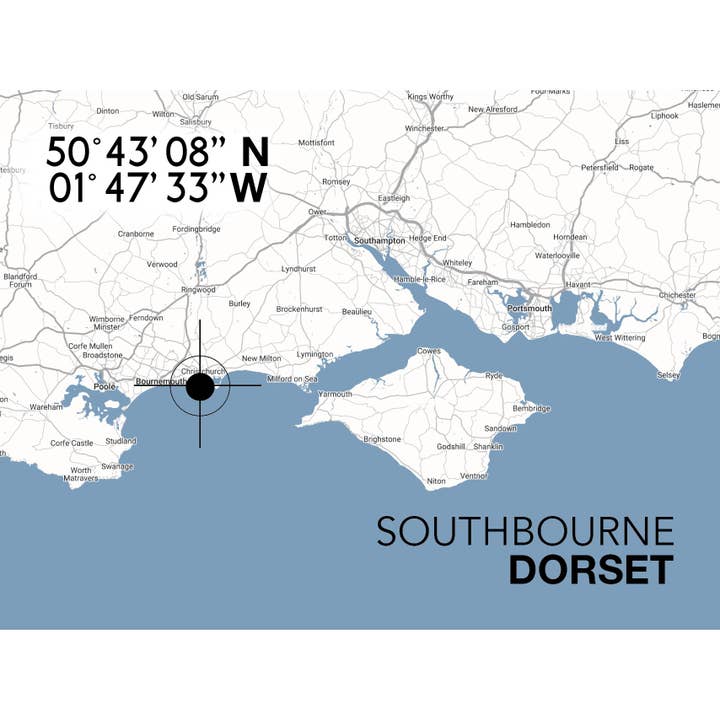 Mapa emblemático de Southbourne para venta al por mayor de SeaKisses