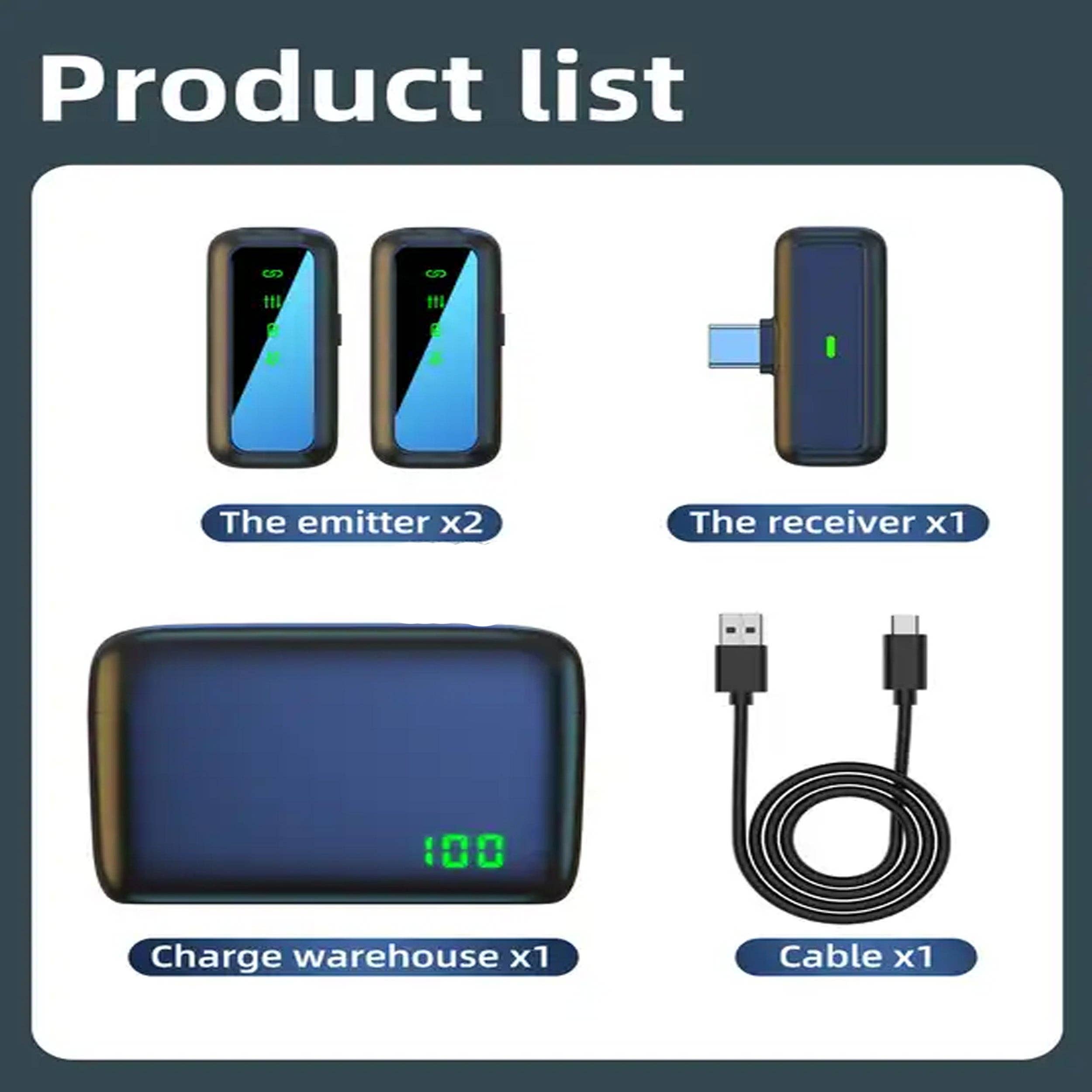 GulleeGadgets - Wholesale Lapel Pin/Button - SX6 Digital Wireless Lapel Mic Set For Type-C & IPhones2