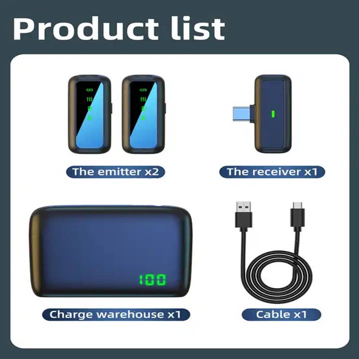 GulleeGadgets - Wholesale Lapel Pin/Button - SX6 Digital Wireless Lapel Mic Set For Type-C & IPhones2