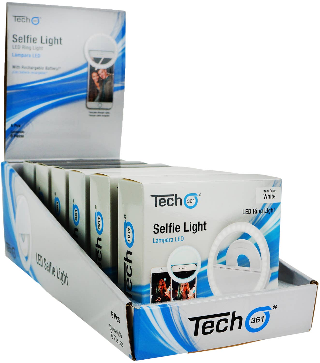 iTech361 - Wholesale Draagbare oplader - Selfie-licht voor iPhone en Android - doos van 241