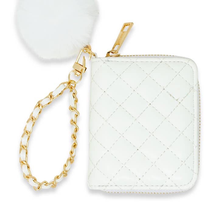 Gewatteerde Kettingriem Portemonnee met Pom-Pom voor wholesale door Tiny Treats and ZOMI GEMS