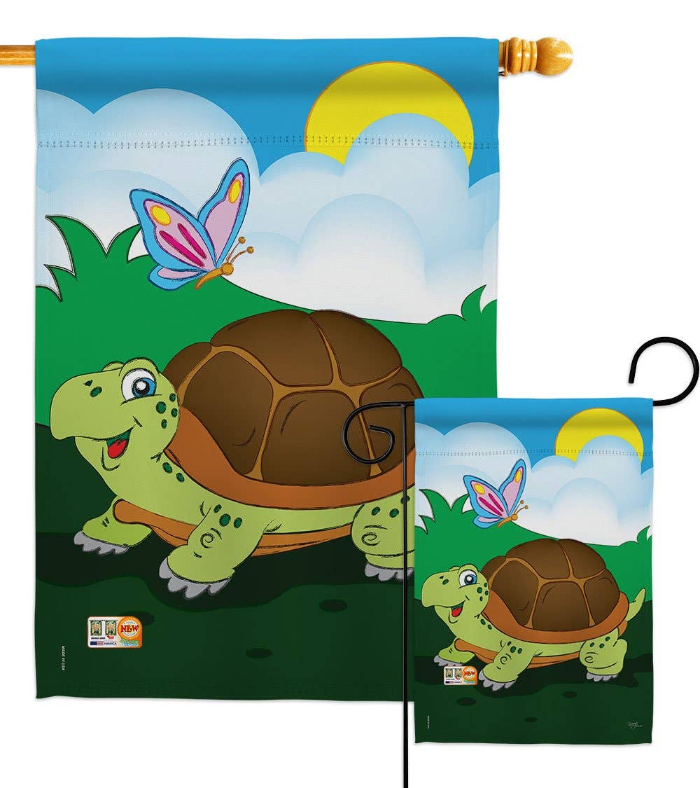 Two Group Flag Co - Vente Drapeaux - Drapeau de décoration d'amis de jardin avec animaux tortues3
