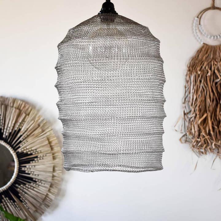 Joglo living - Wholesale Lampshade - Watu Silver - metal wire lampshade6
