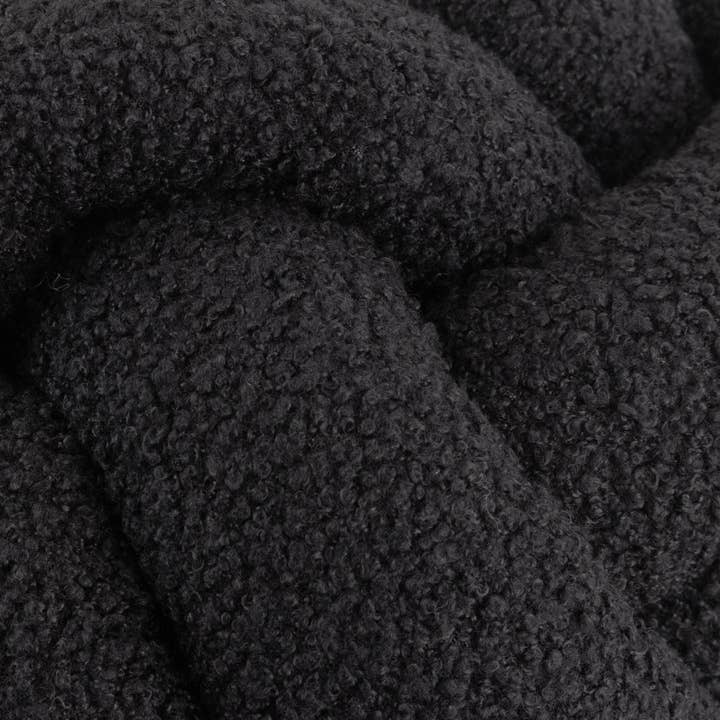 Boucle Knot Fleece Cushion Black for wholesale on Faire2