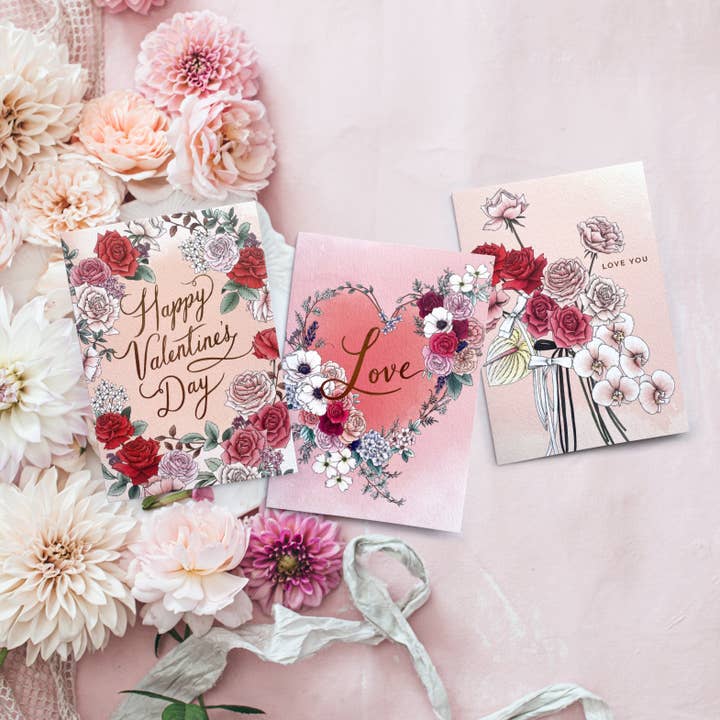 Typoflora - Wholesale Love card - Rose Valentine Card1