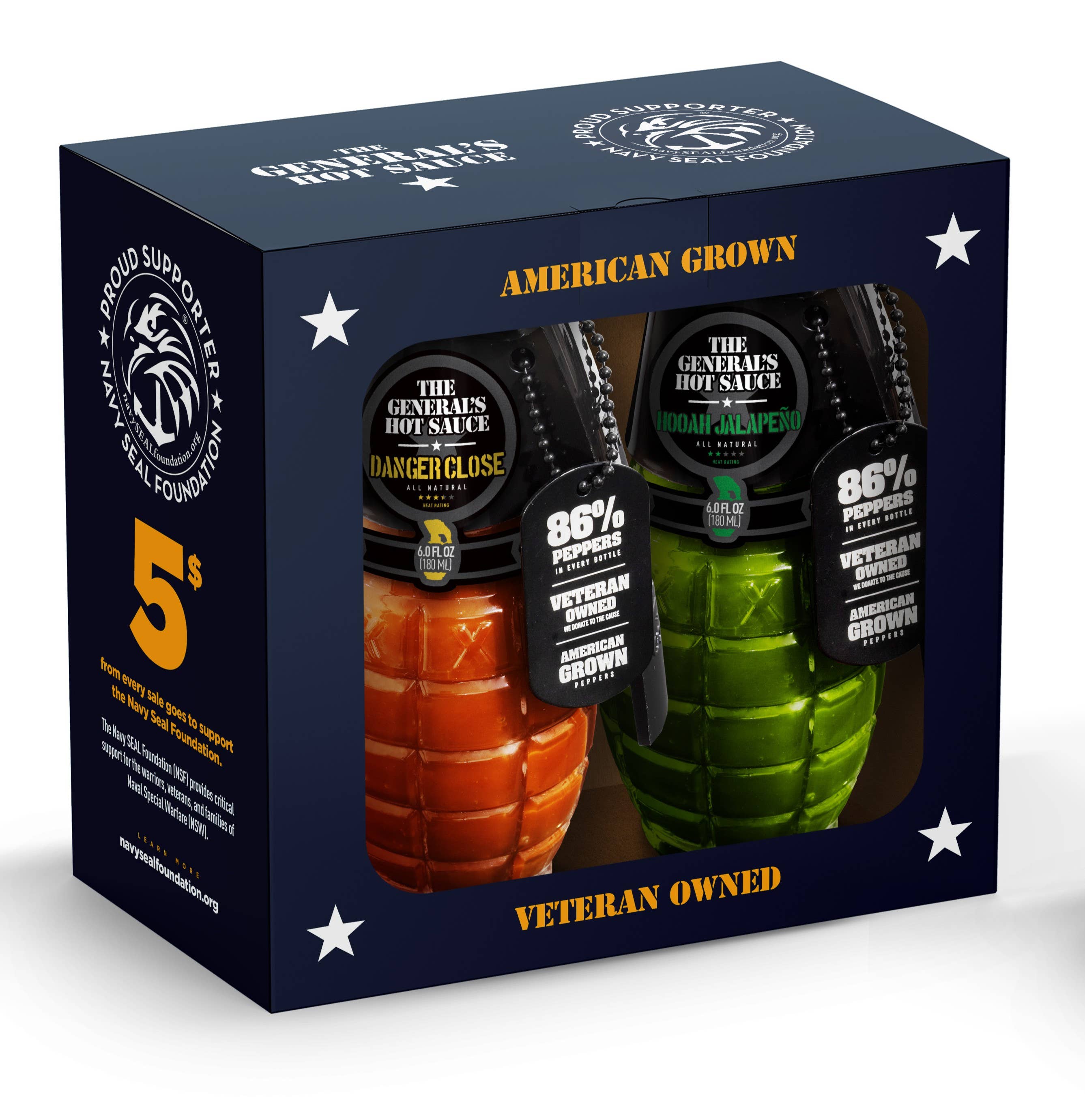 The General's Hot Sauce – Großhandel Scharfe Soße – Das Navy SEAL Foundation 2er-Pack
