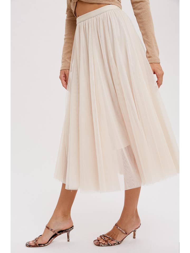 Bluivy - Wholesale Skirt - Women's - TULLE MIDI SKIRT