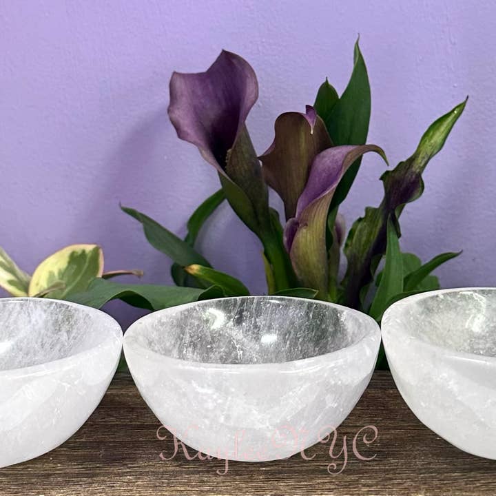 Natural Clear Quartz Bowls Crystal Healing Energy for wholesale by KayleeNYC