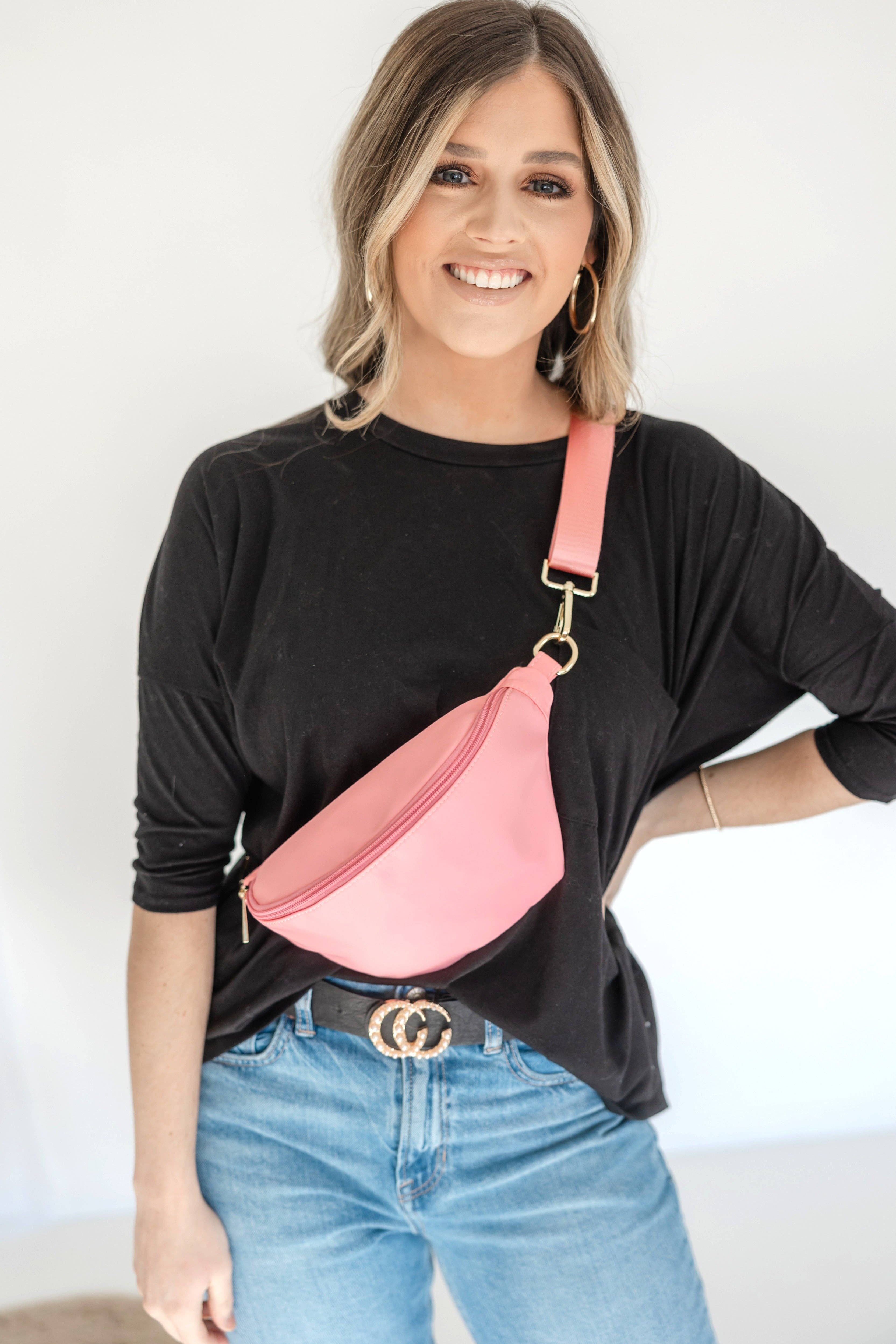 Thomas and Lee Company - Vente Sac ceinture – femme - Sac banane en nylon coloré Hannah avec sangle21