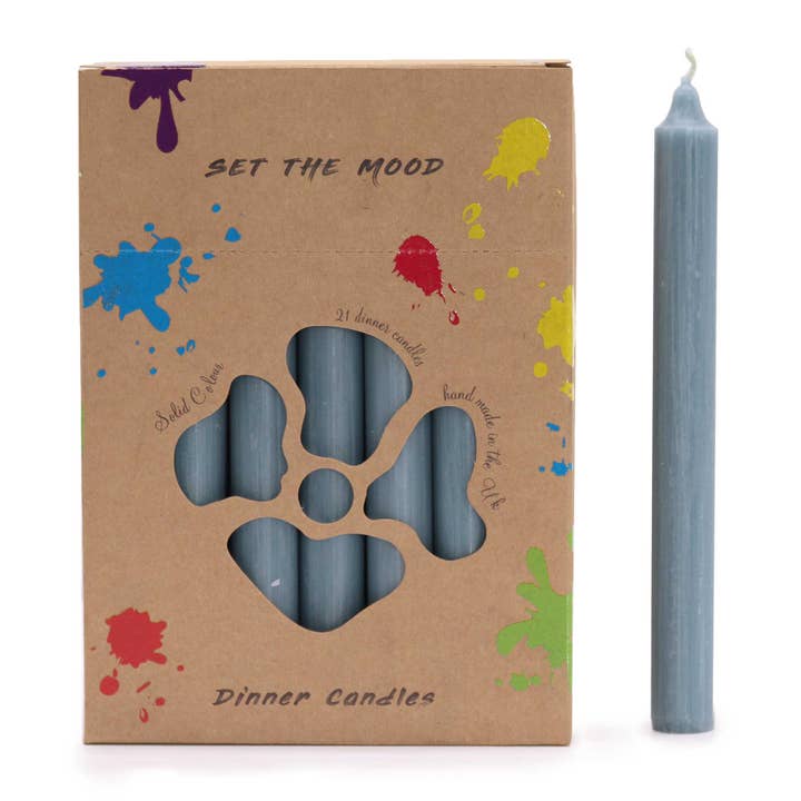 AW Artisan - Wholesale Tapered Candle/Candlestick - Table Candle Set - Pack of 21 - Teal