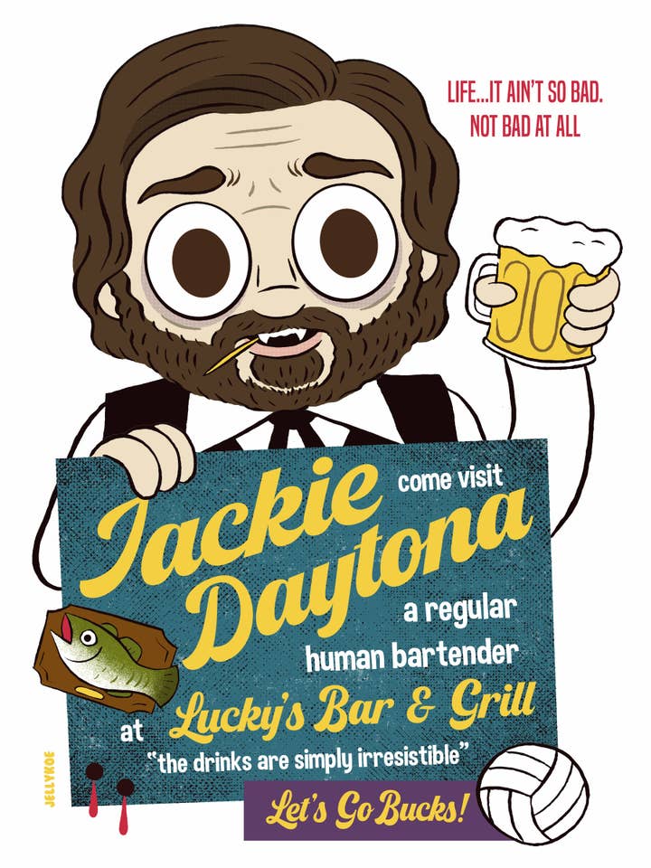 "Regular Human Bartender" 12 x 16 poster for wholesale by Jellykoe