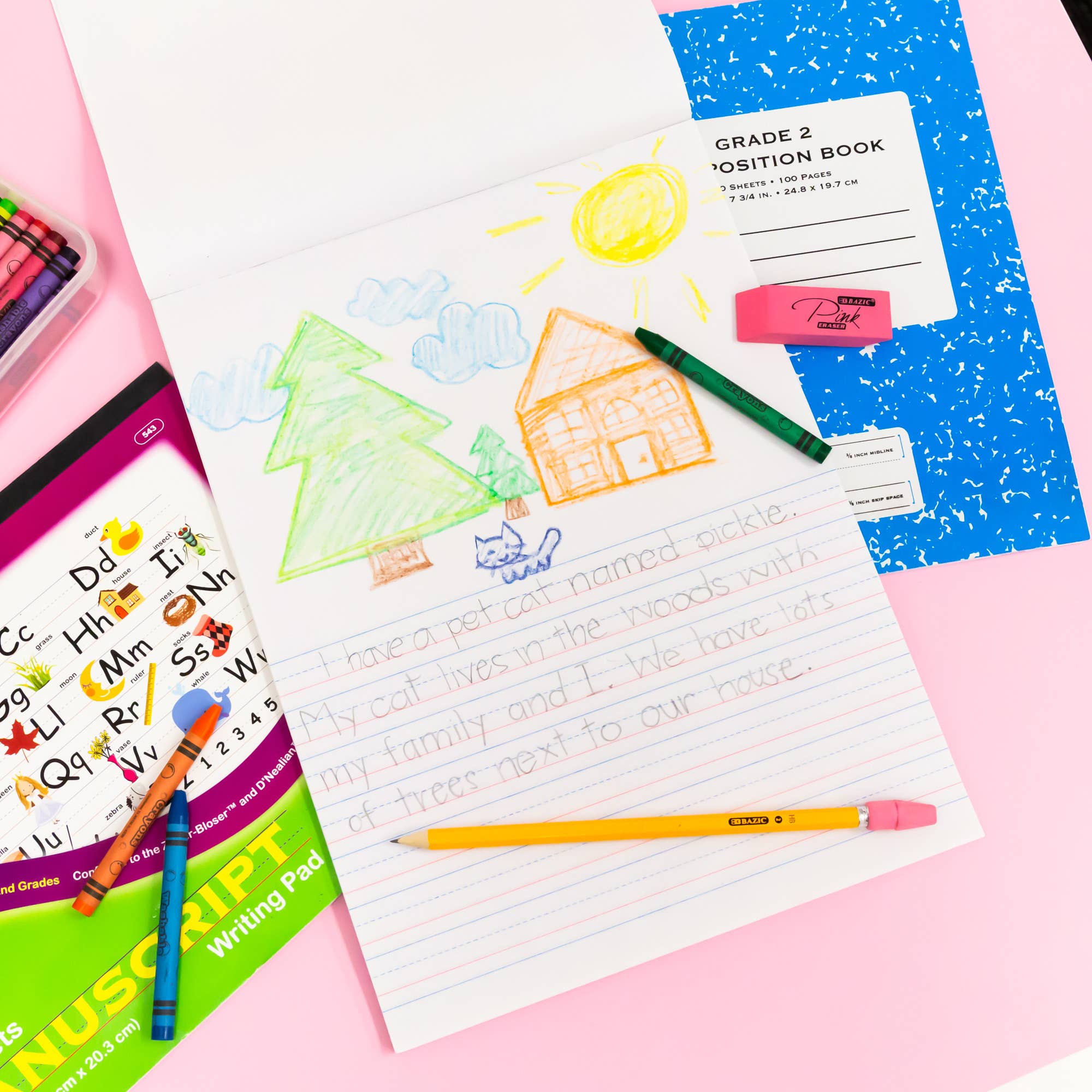 BAZIC Products - Vente Gommes - Gomme biseautée rose (24/paquet)2