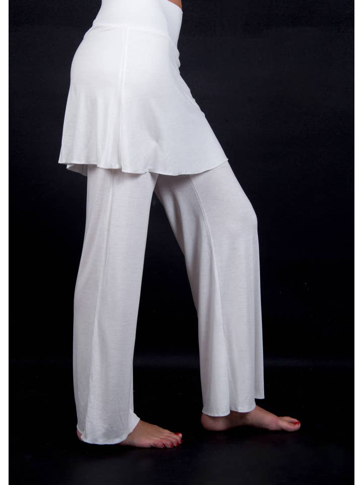 Kathleen Carpenter – Engroshandel Bukser - Dame – Navajo Bukser - OFF WHITE - Nederdel bukser, Bambusstof, Sof