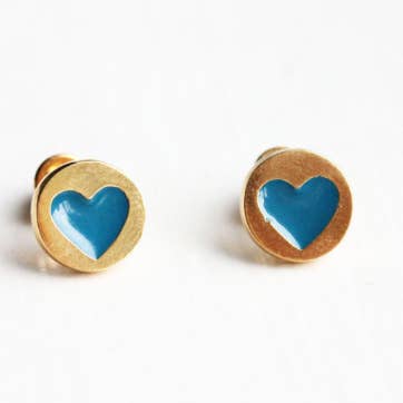 Blue Heart Studs för wholesale av Diament Jewelry
