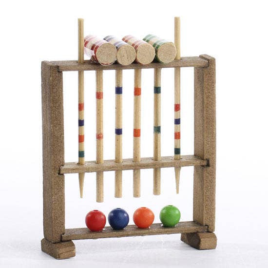 Factory Direct Craft - Wholesale Doll Accessory Kit - Kids - 2-3/4" Dollhouse Miniature Vintage Croquet Set1