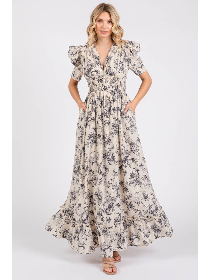Peace Love Line - Wholesale Jurk - Dames - PL5166 - GEWEVEN MAXI-JURK MET BLOEMENPRINT1