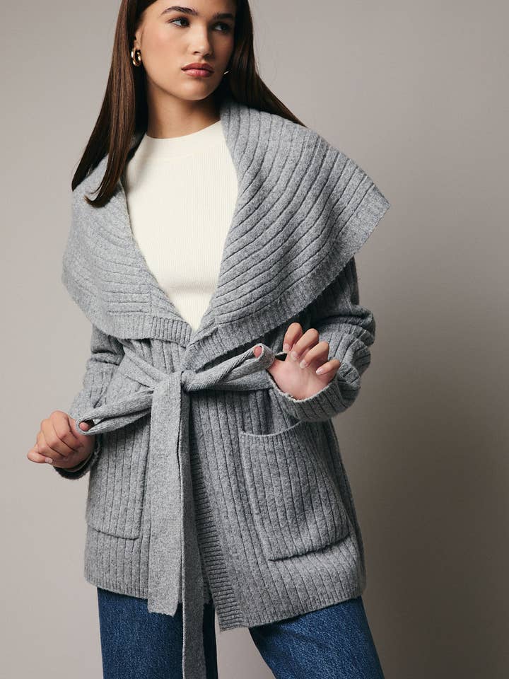 Sunday Edition by LE LIS - Wholesale Cardigan - Women's - LONG SLEEVE WRAP SWEATER CARDIGAN0