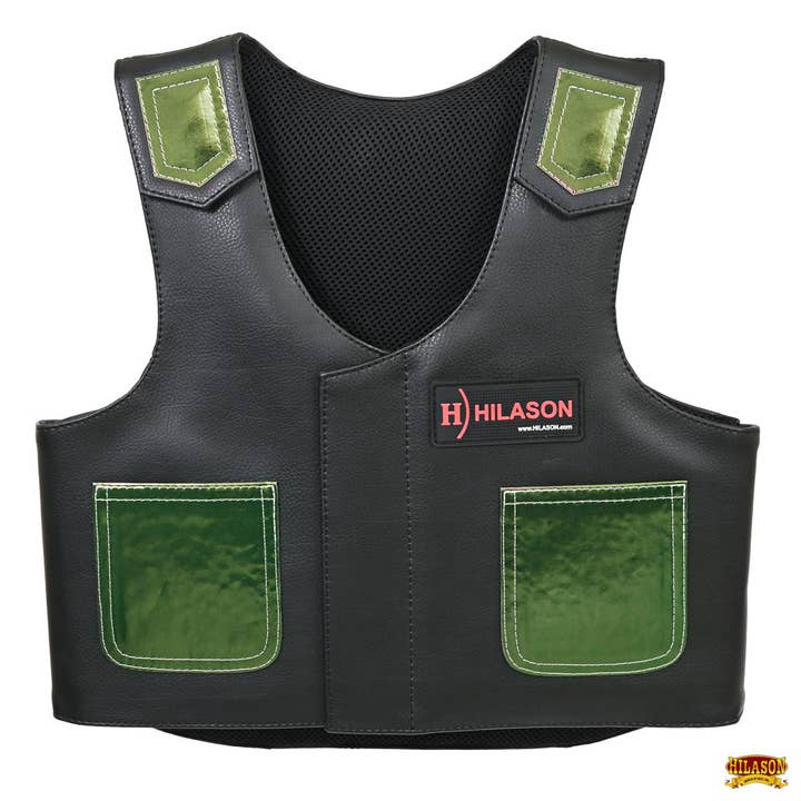 HILASON - Wholesale Horseback Riding Gear - Hilason Junior Youth Bull Riding Pro Rodeo Leather Protective Vest Chaps24